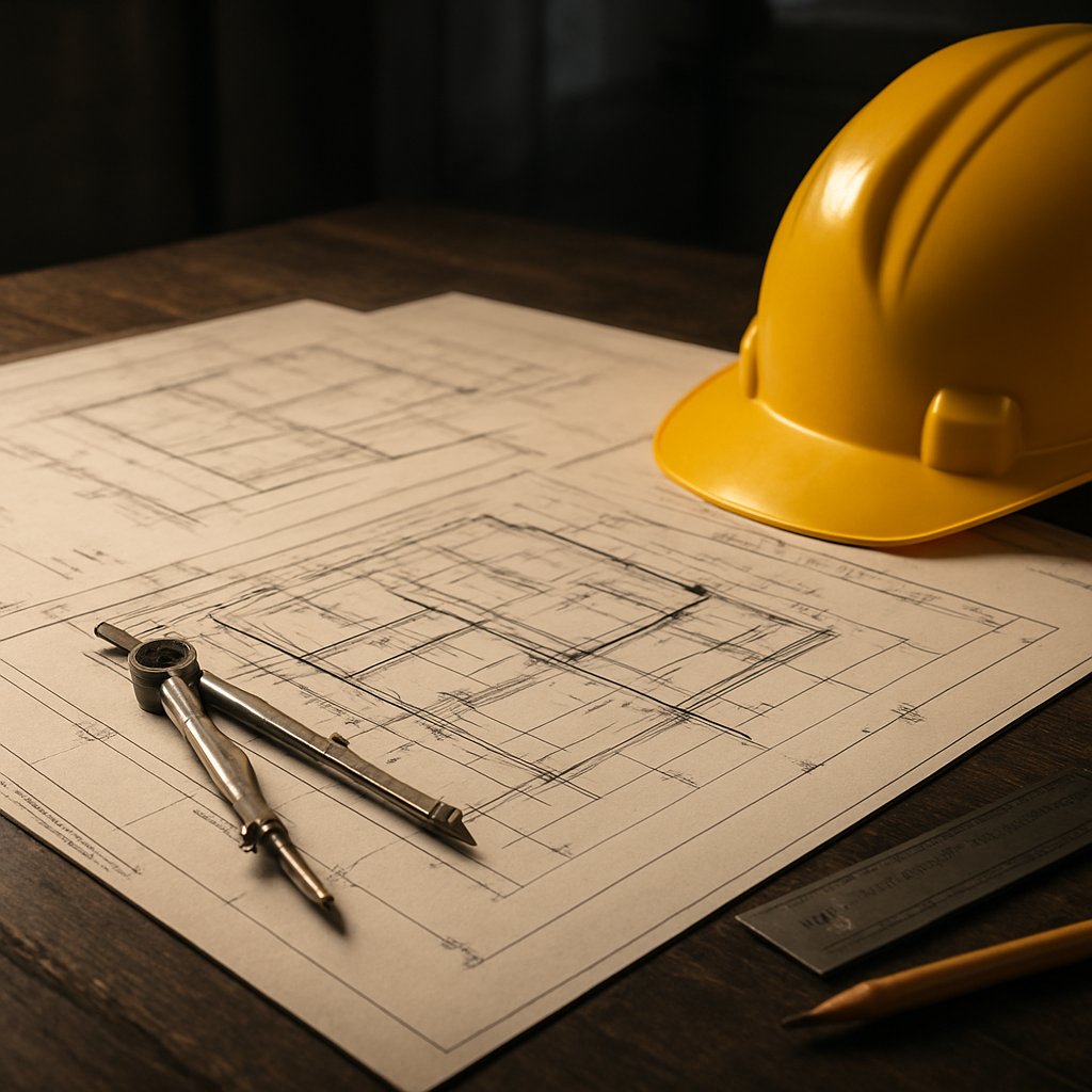 Planos arquitectónicos y herramientas de precisión de IMAGA